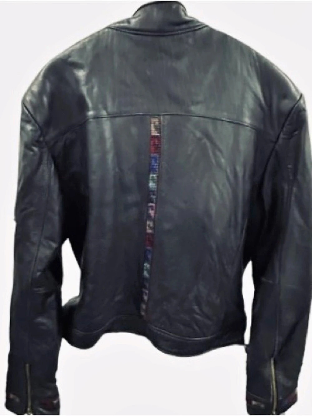 Beaded Leather SFR Native Vintage 90’s Y2K Moto Jacket Black Aztec Large